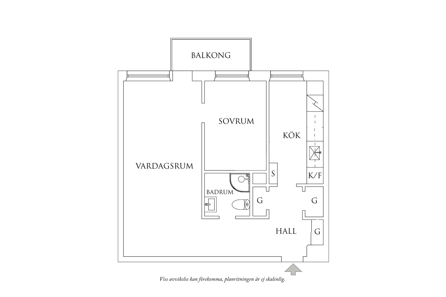 Planritning 1 Gibraltargatan 58