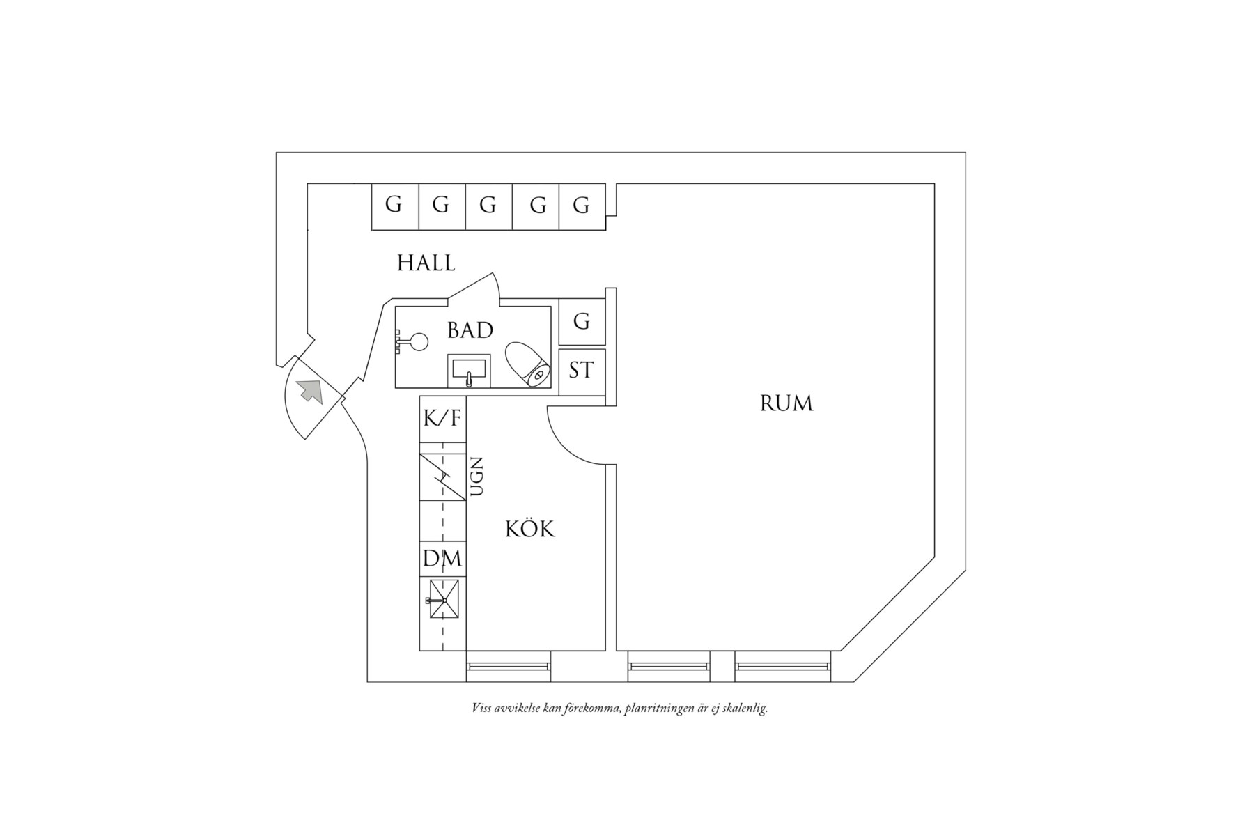 Planritning 1 Andra Långgatan 8C