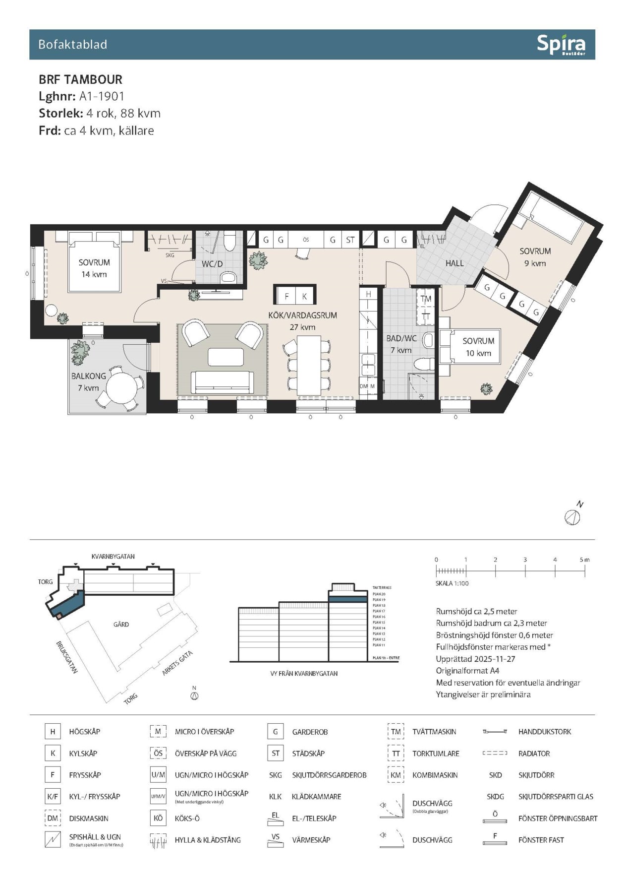 Planritning 1 Kvarnbygatan 4A