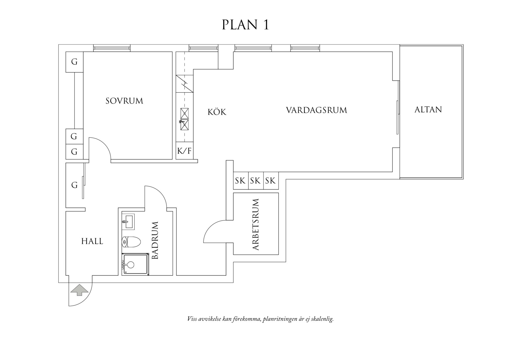 Planritning 1 Klippan 1G
