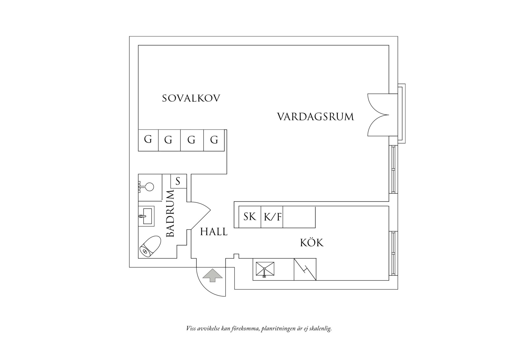 Planritning 1 Eklandagatan 45B