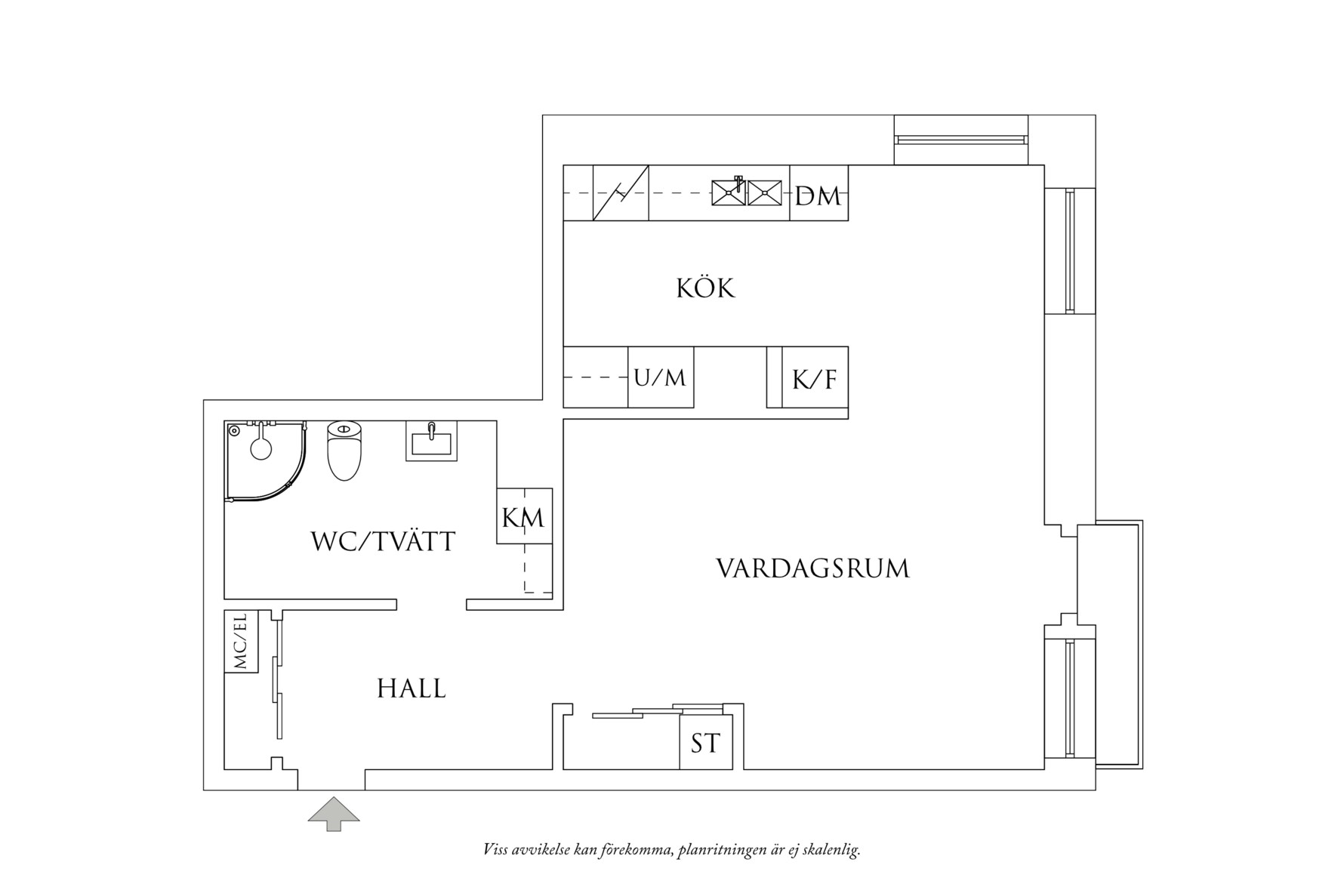 Planritning 1 Sonya Hedenbratts Gata 3