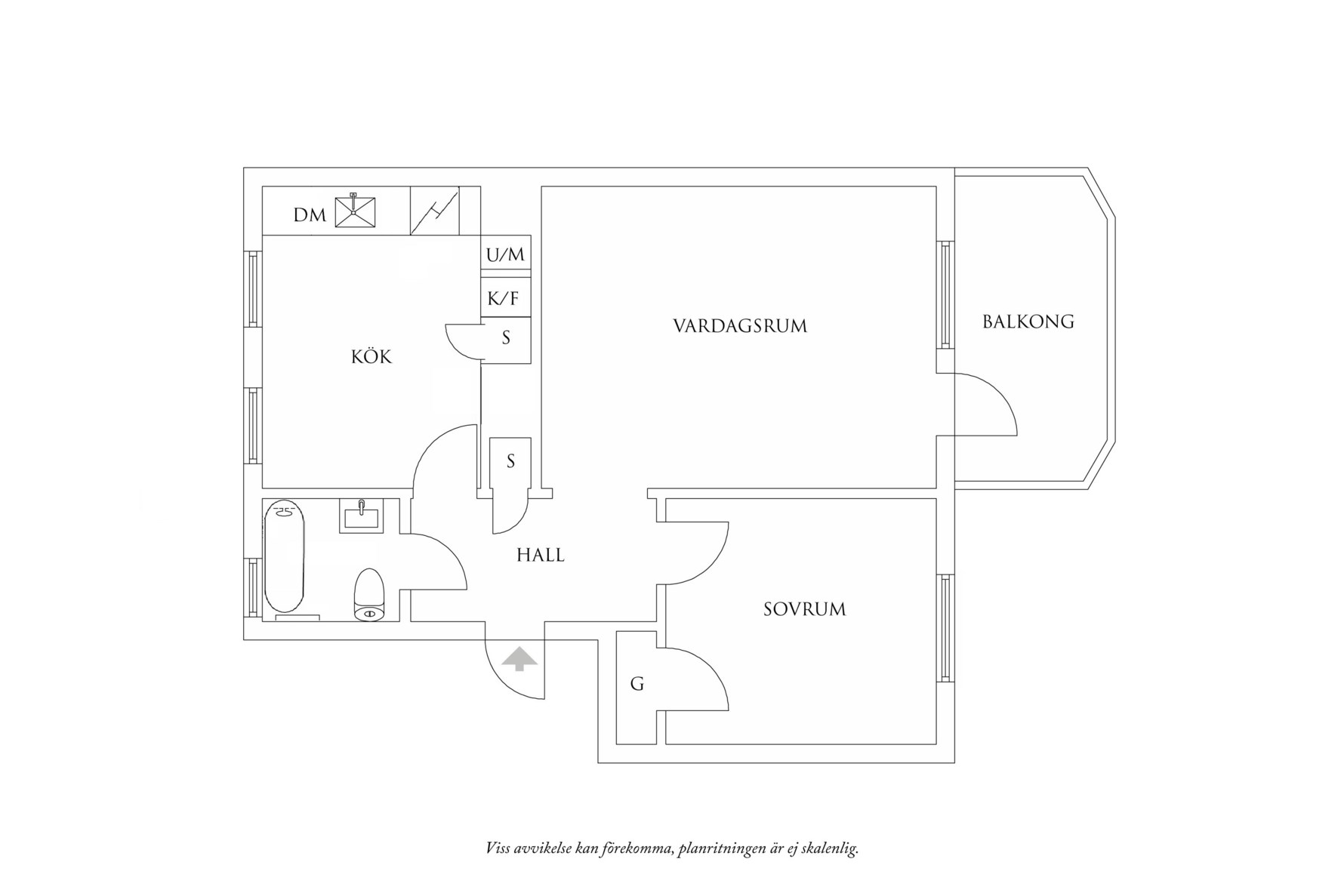 Planritning 1 Carl Larssonsgatan 1A