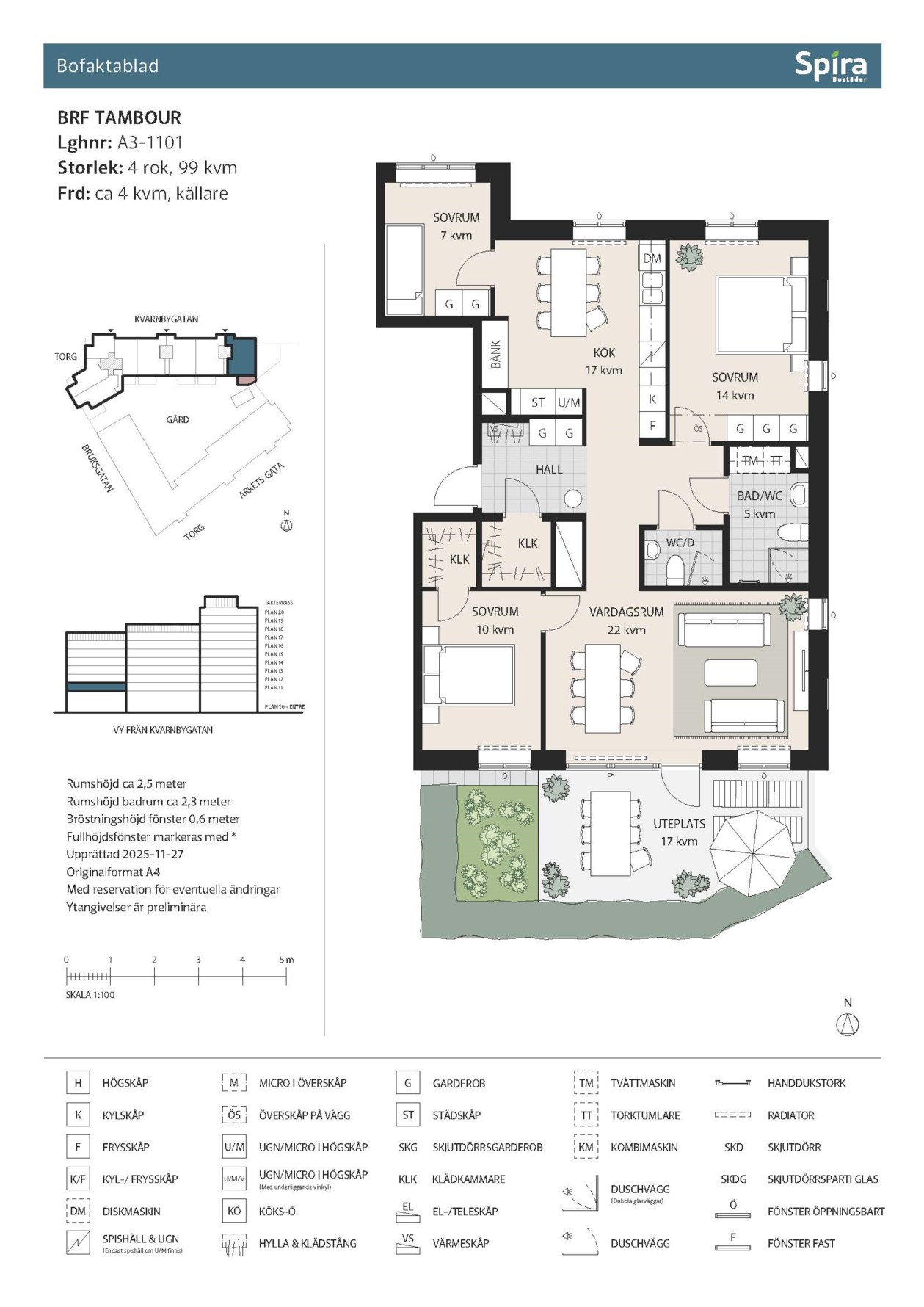 Planritning 1 Kvarnbygatan 4D