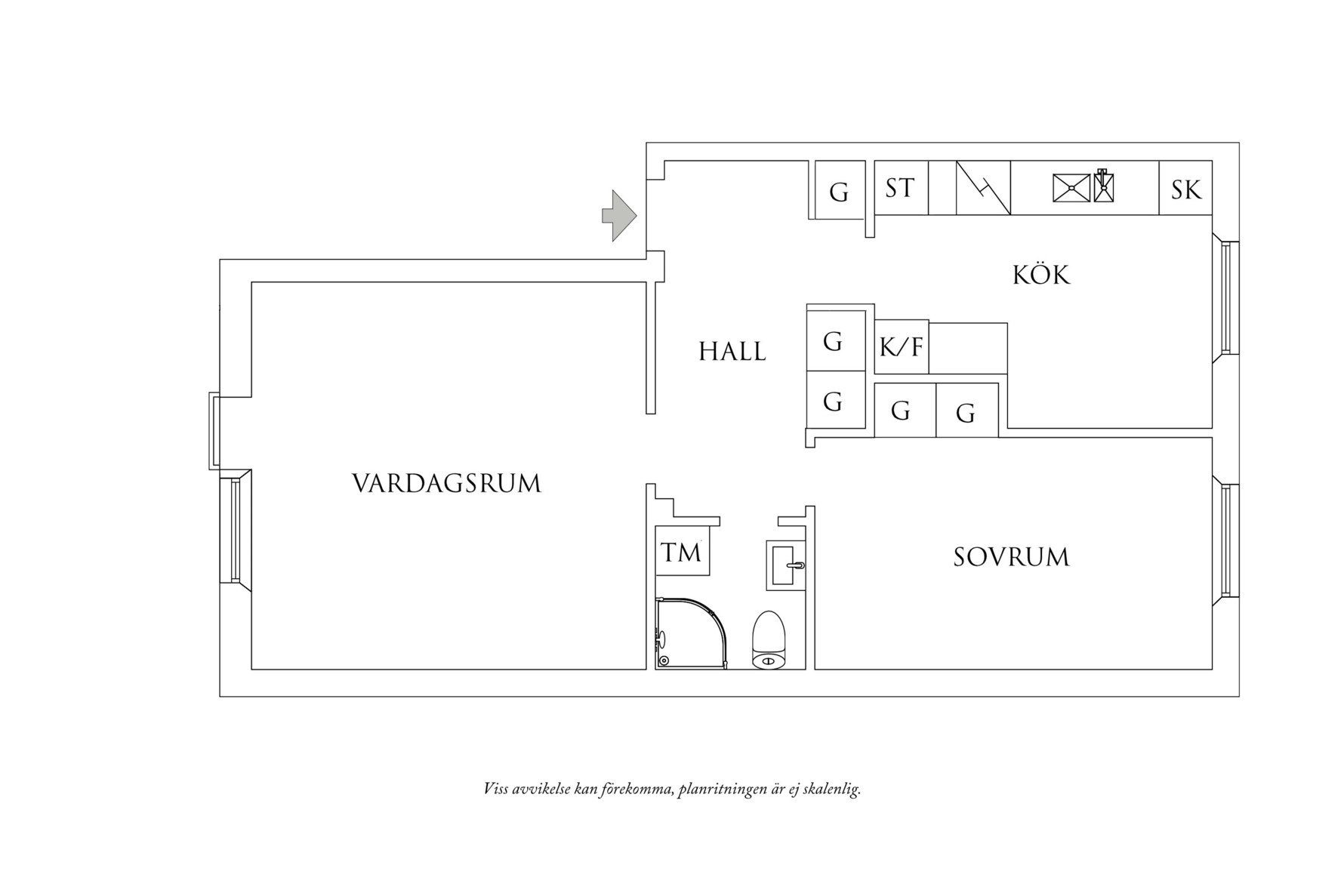 Planritning 1 Fredriksdalsgatan 5A