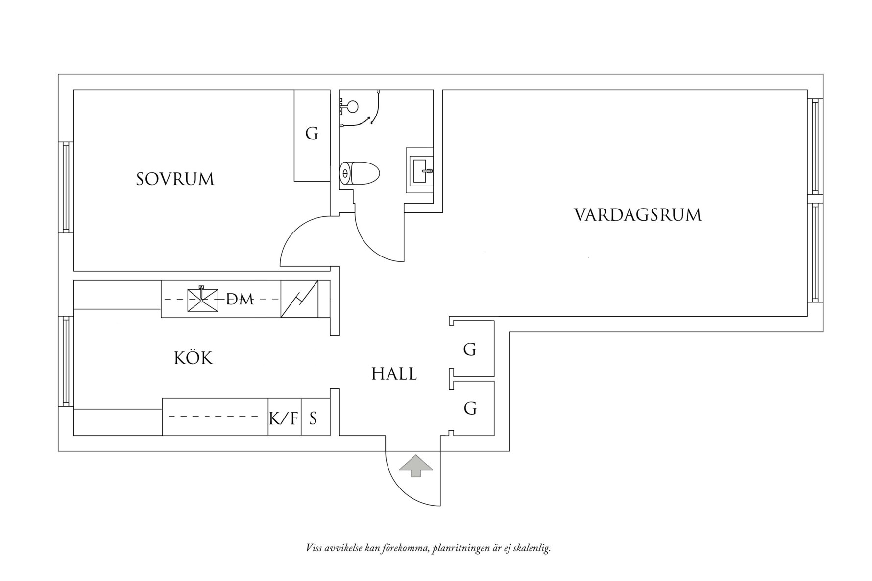 Planritning 1 Gibraltargatan 21C