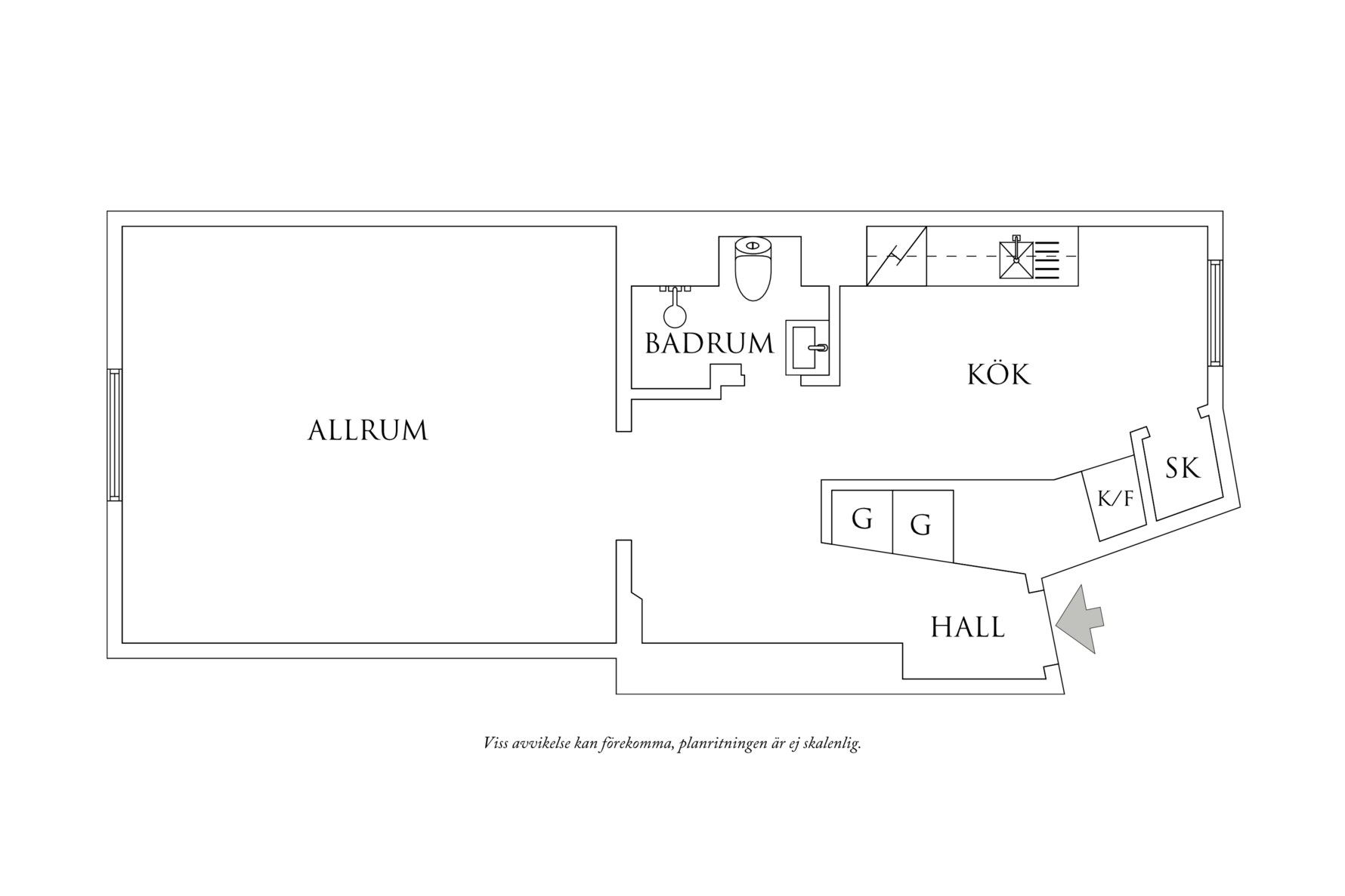 Planritning 1 Egnahemsvägen 22A