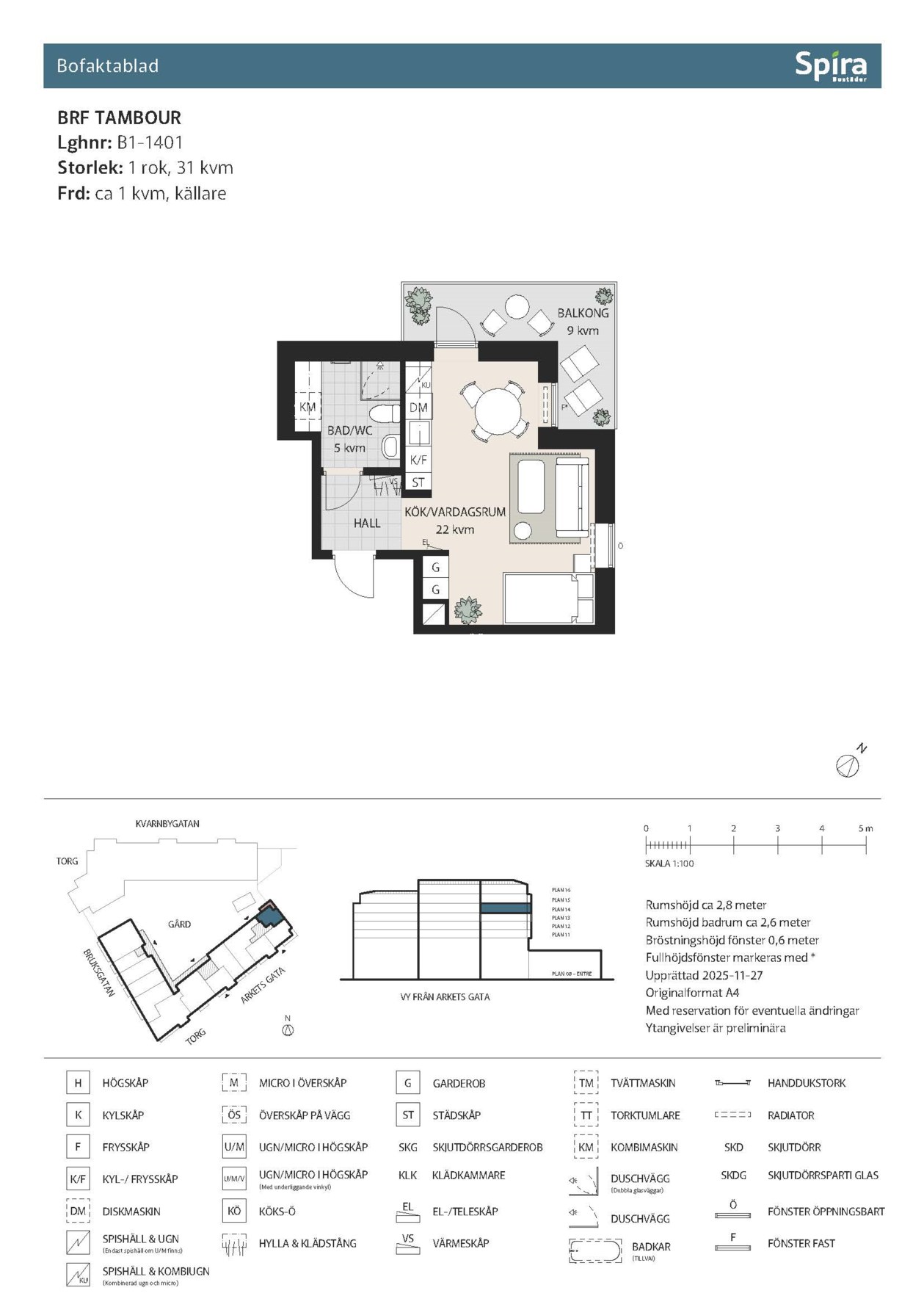 Planritning 1 Arkets gata 20
