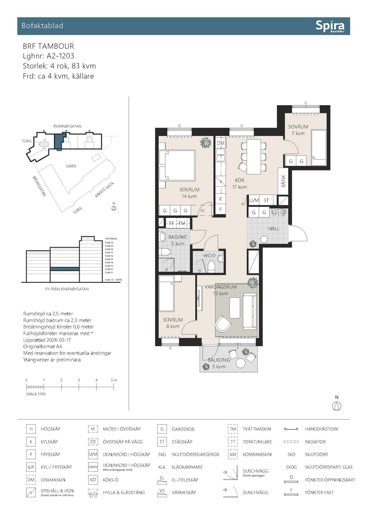Planritning 1 Kvarnbygatan 4B