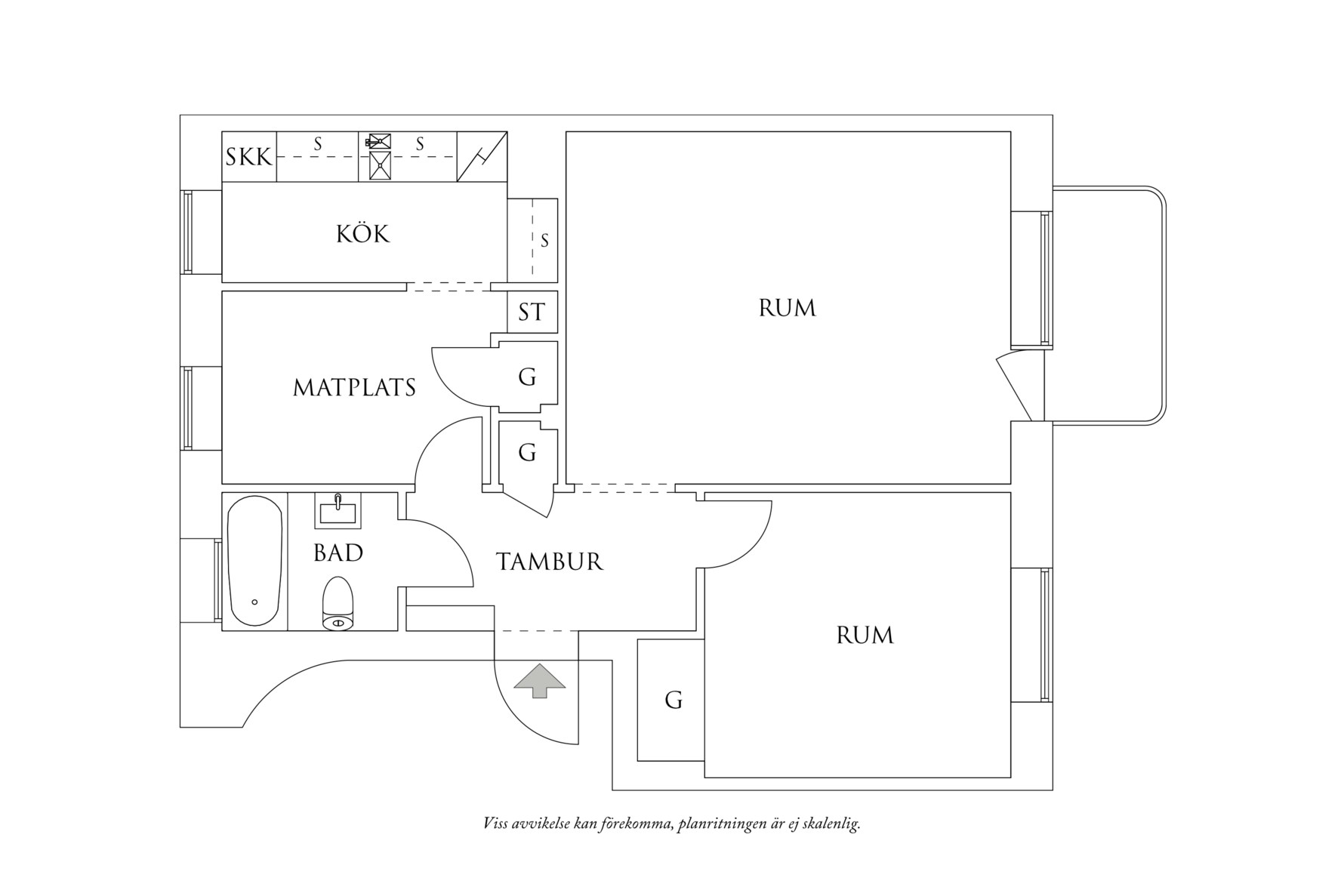 Planritning 1 Carl Larssonsgatan 1B