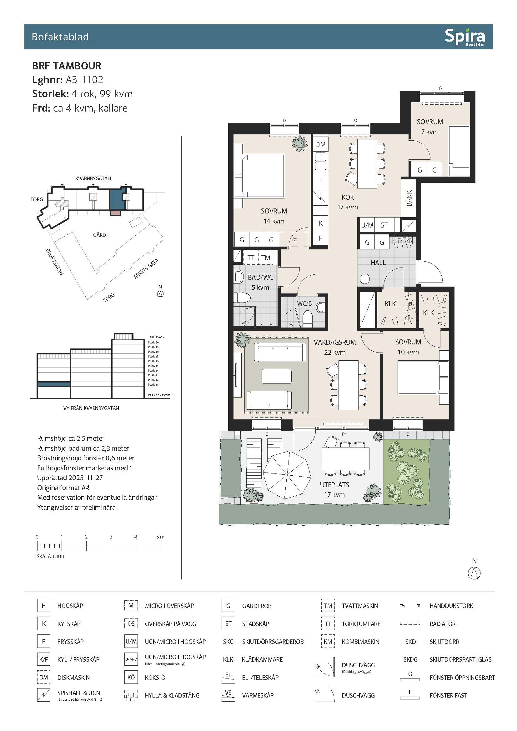 Planritning 2 Kvarnbygatan 4D