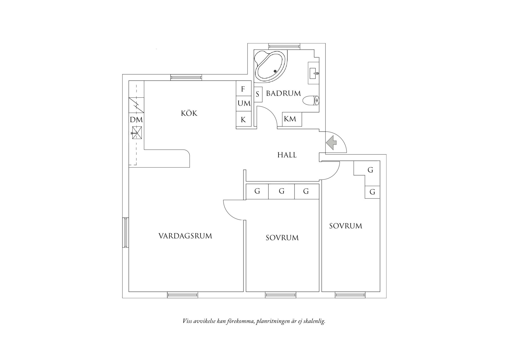 Planritning 1 Utlandagatan 22