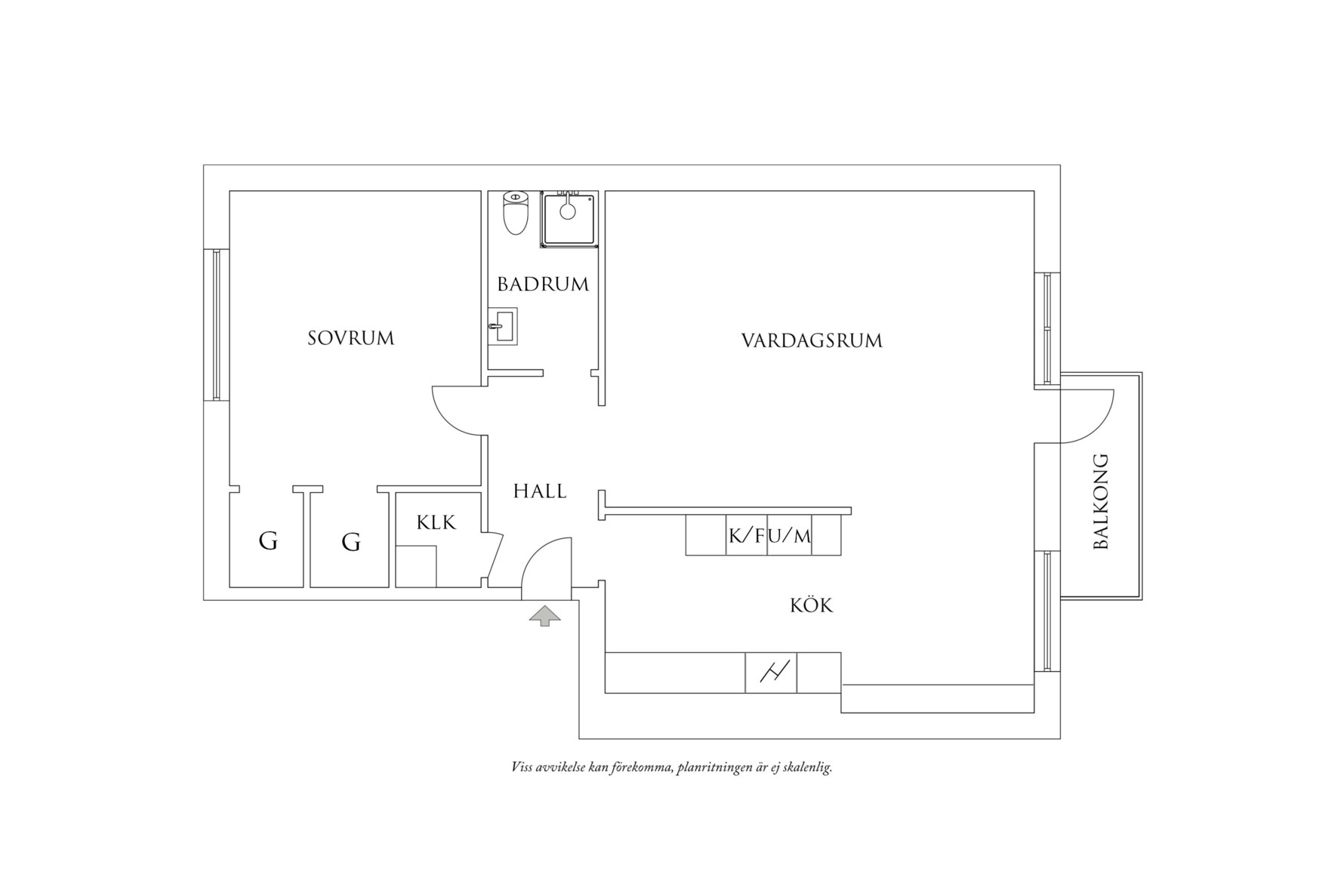 Planritning 1 Iskällareliden 7B