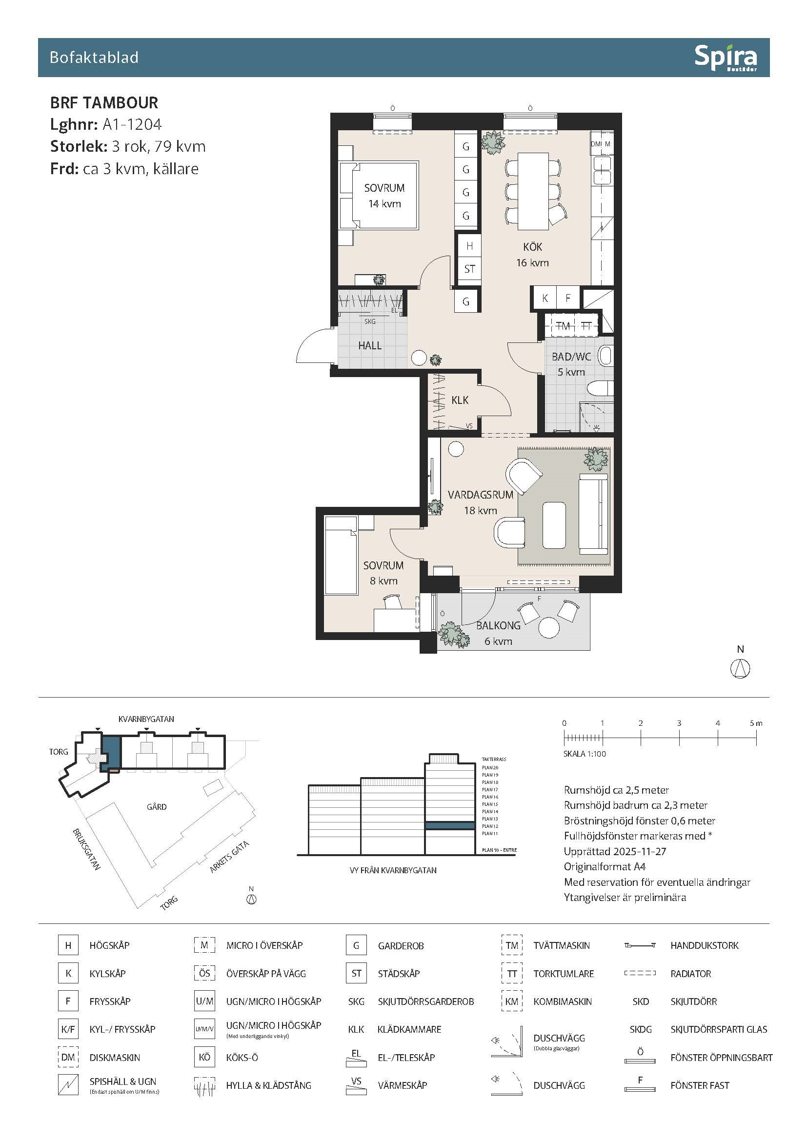 Planritning 1 Kvarnbygatan 4A