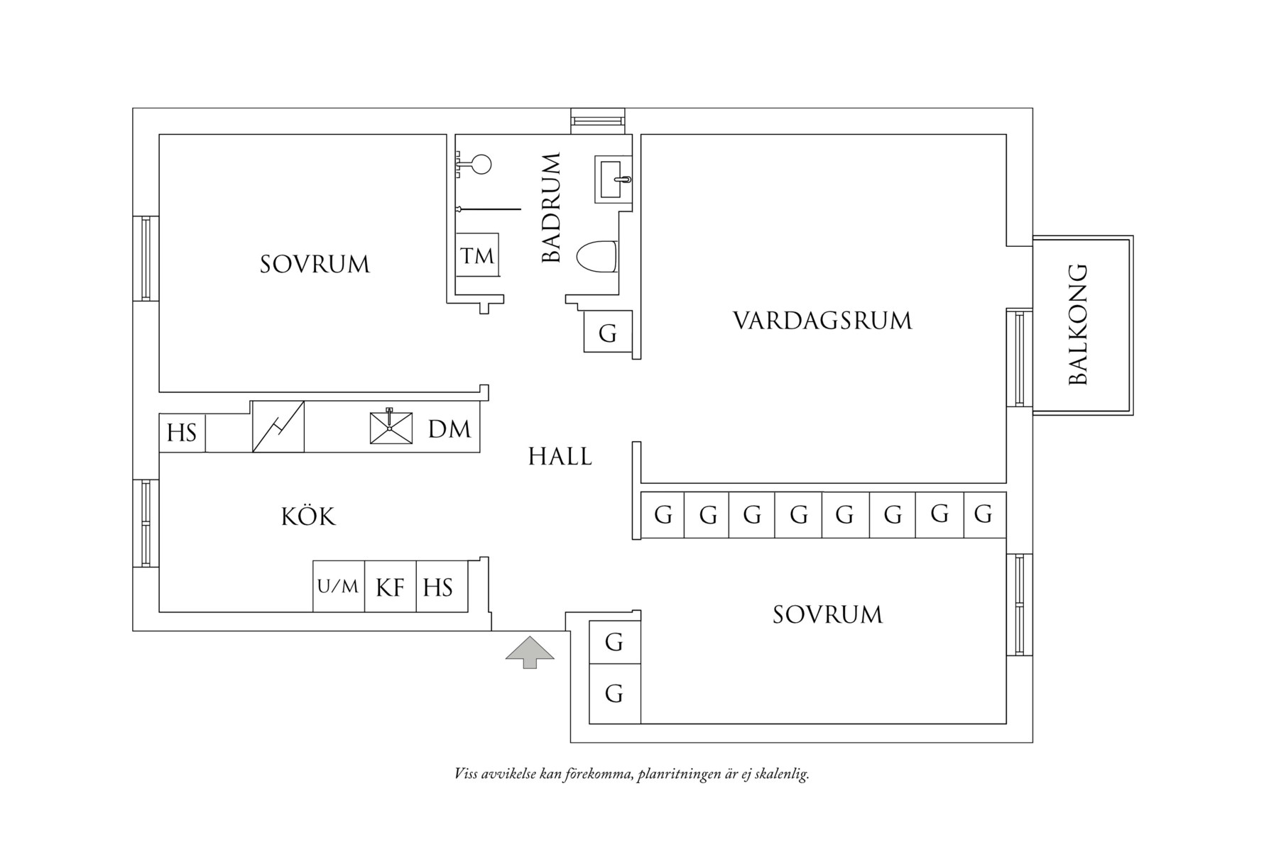 Planritning 1 Krokslätts parkgata 5A