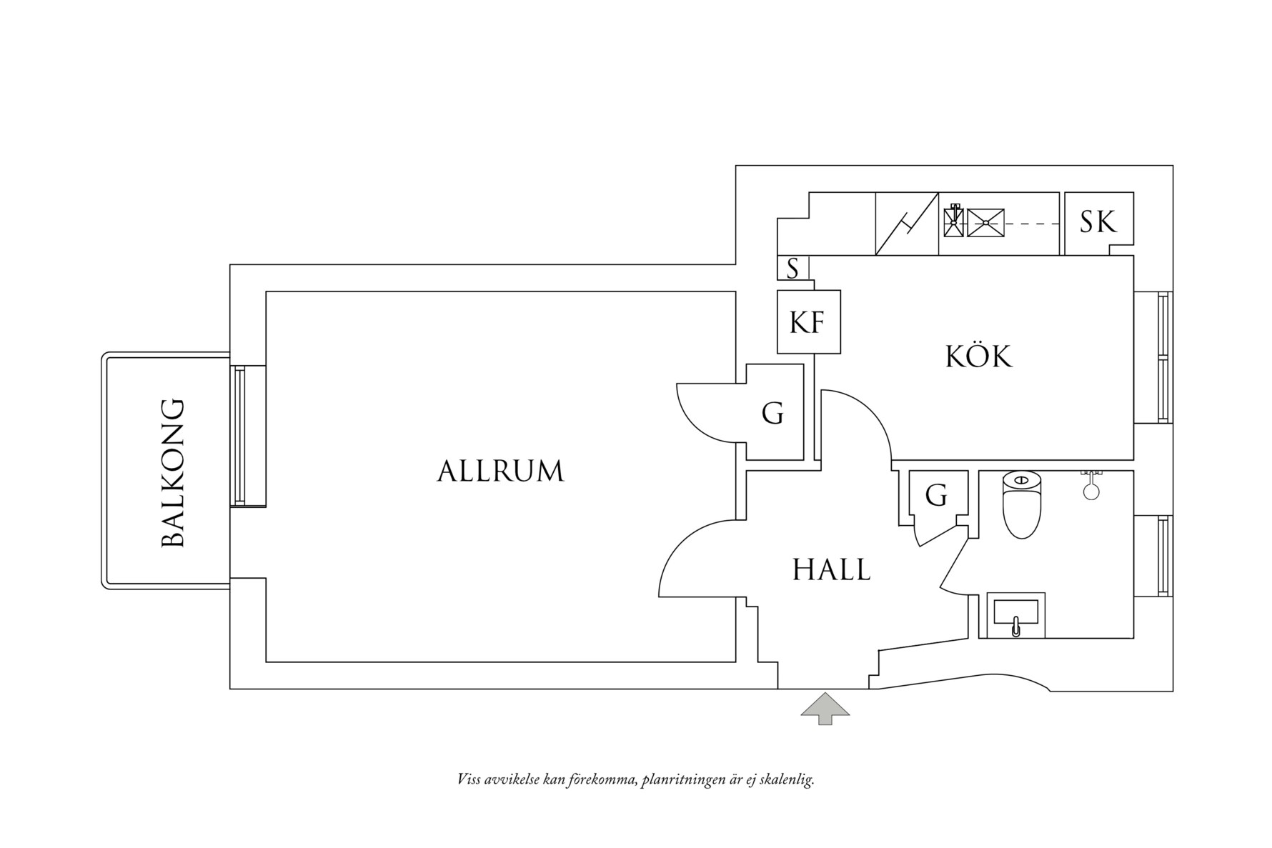 Planritning 1 Skillnadsgatan 58B