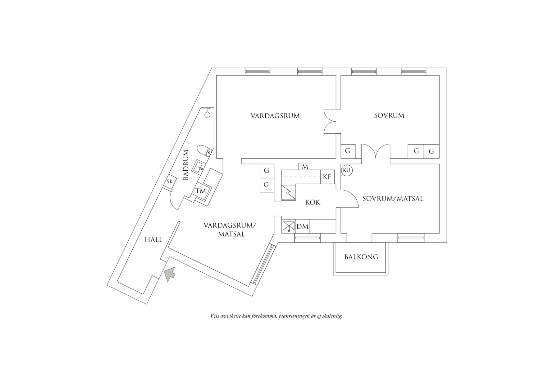 Planritning 1 Haga Kyrkogata 16B