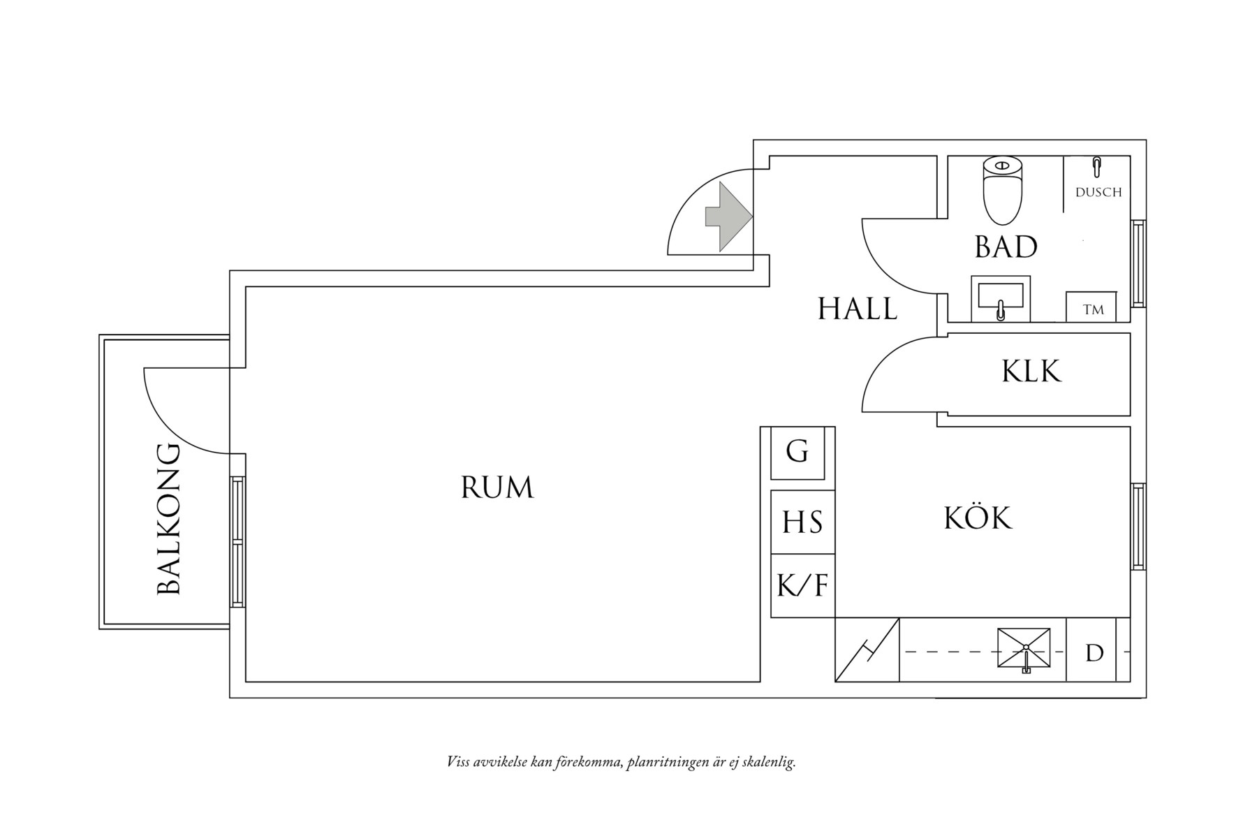 Planritning 1 Carl Larssonsgatan 6B