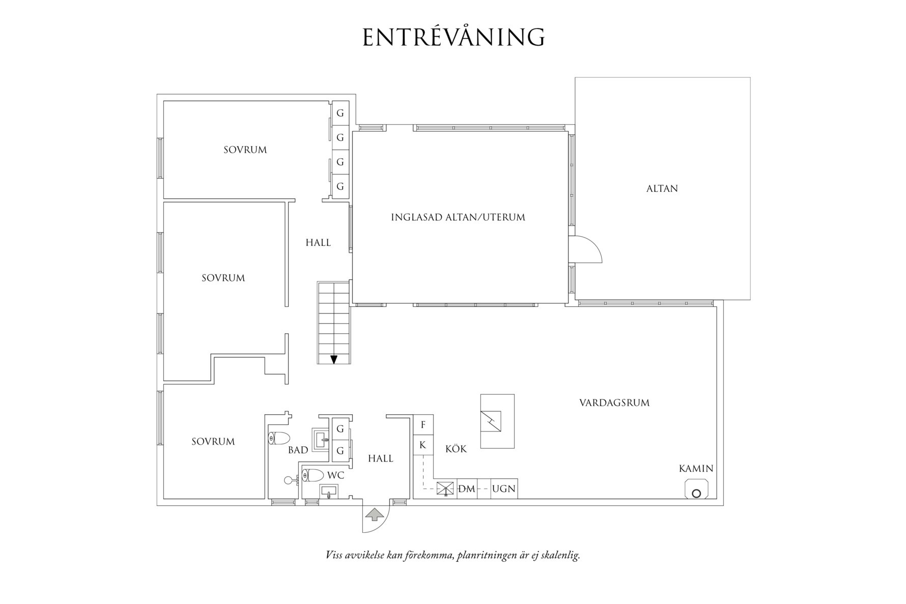 Planritning 1 Nedre Loftvägen 4