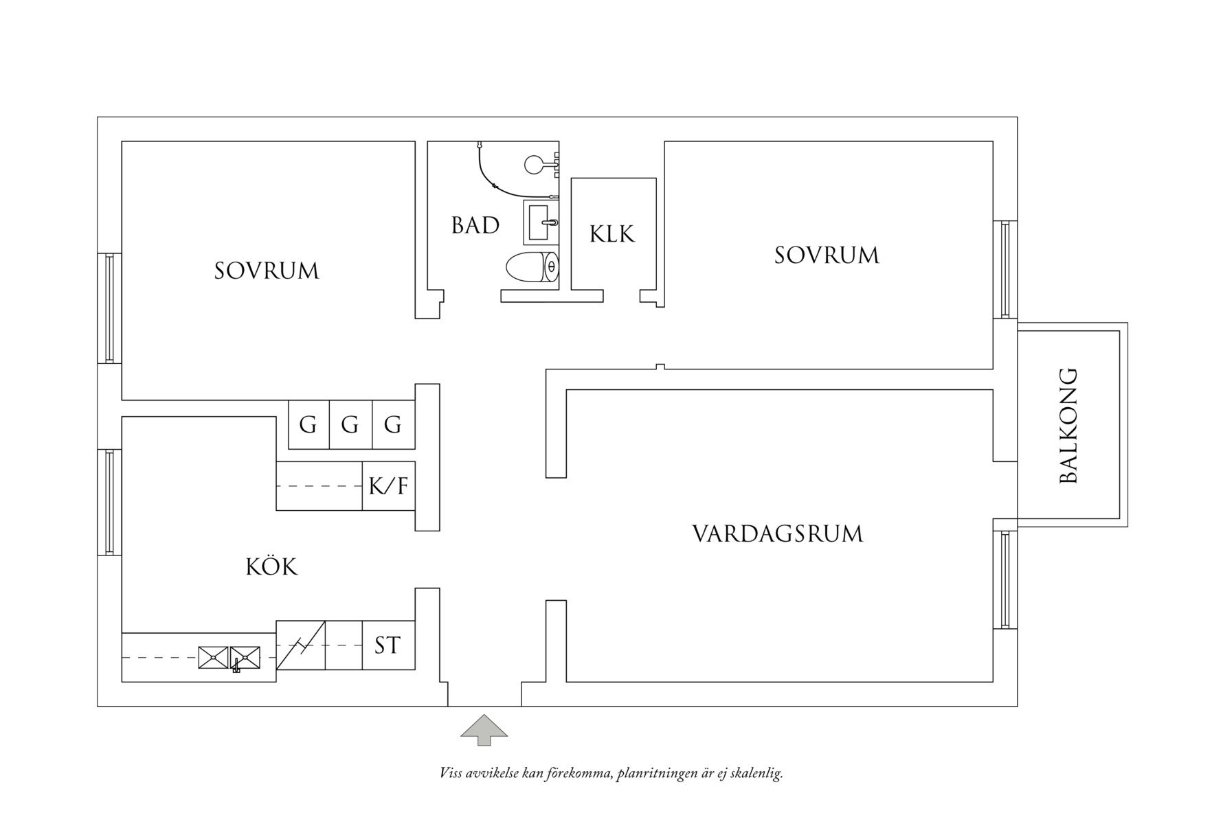 Planritning 1 Fredriksdalsgatan 8B