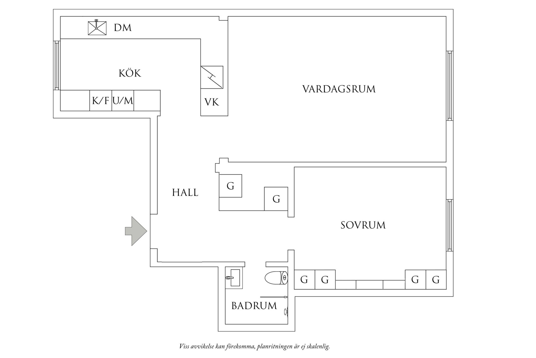 Planritning 1 Helmutsrogatan 5A