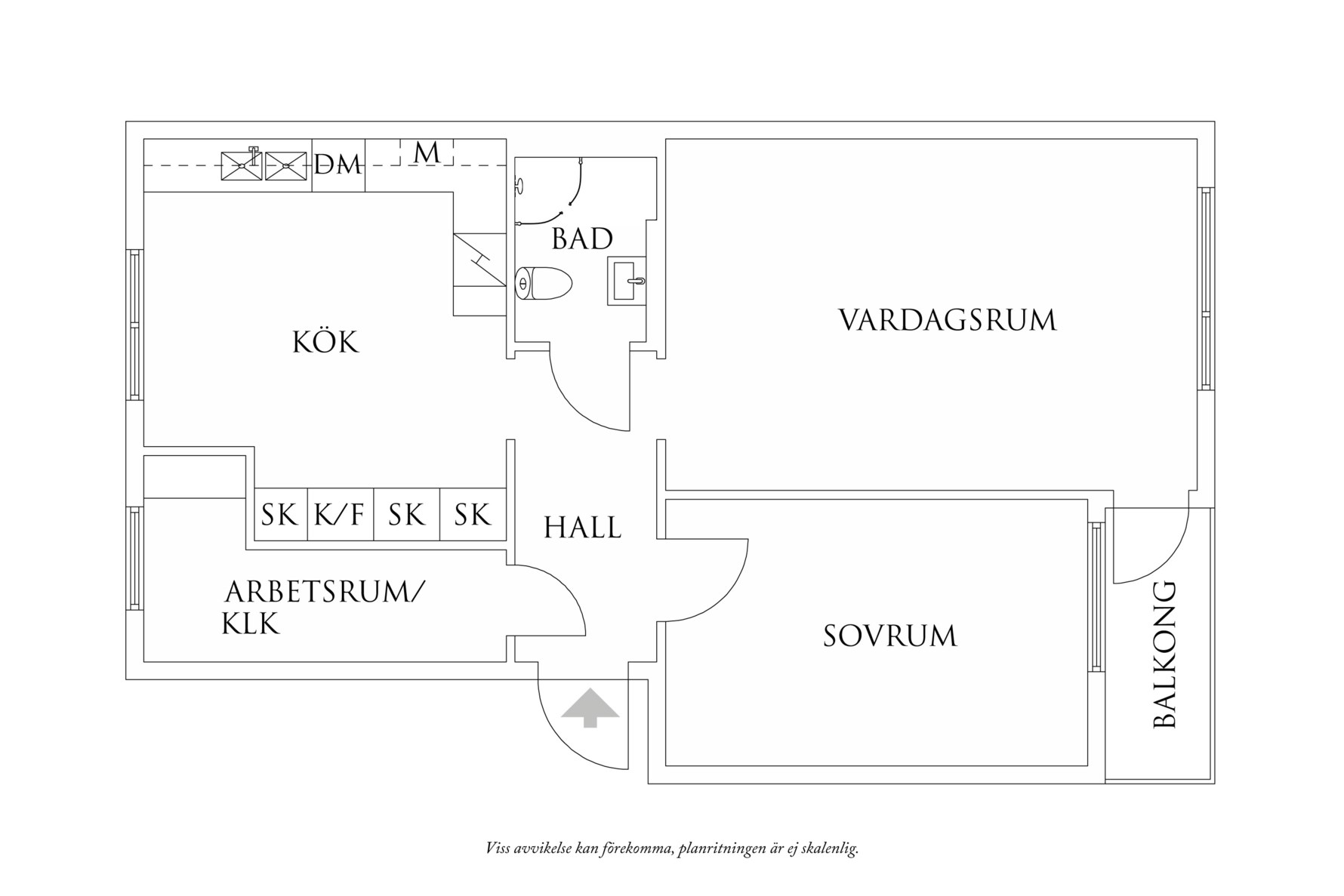 Planritning 1 Fridkullagatan 17C