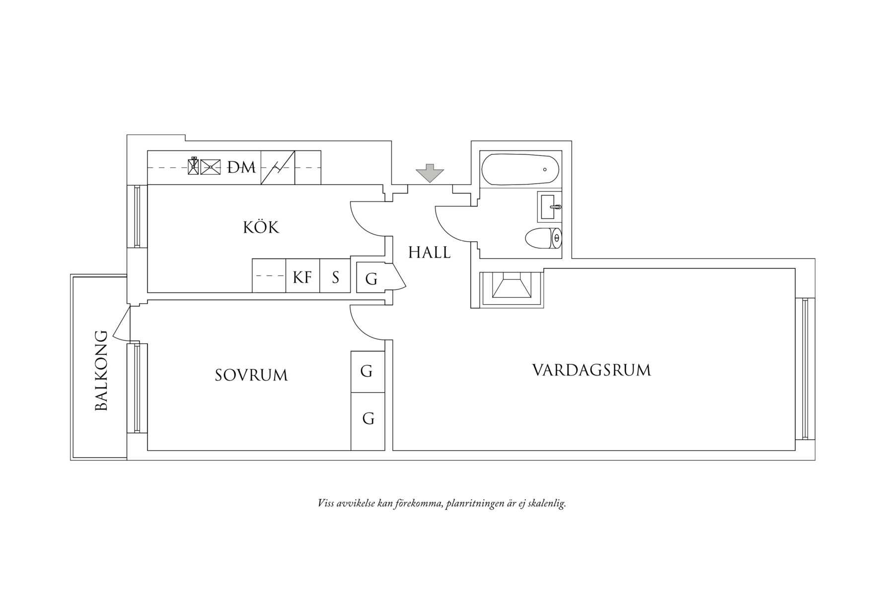 Planritning 1 Palmstedtsgatan 3A