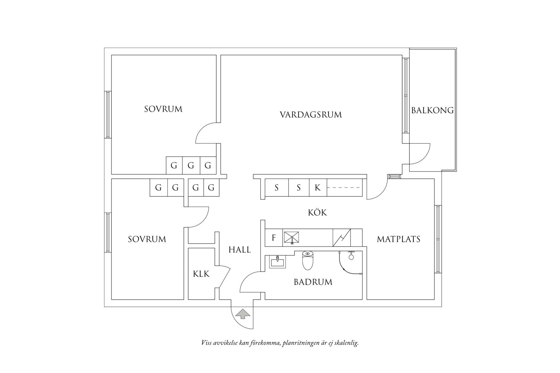 Planritning 1 Södra Nedanvägsgatan 20B