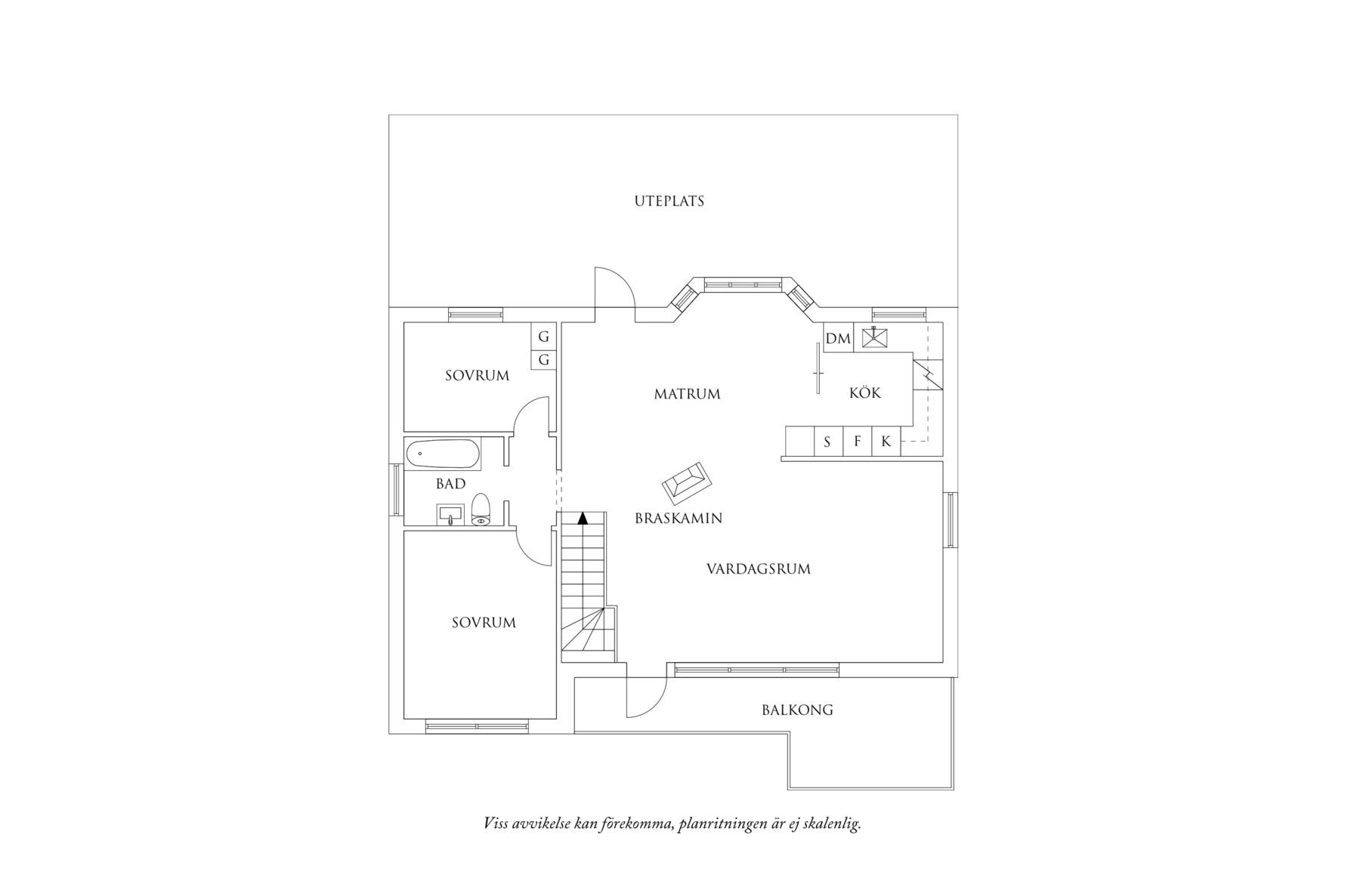 Planritning 2 Västra Kopparkärrsvägen 14