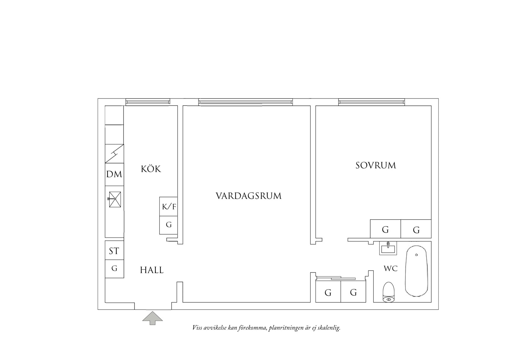 Planritning 1 Von Gerdesgatan 3