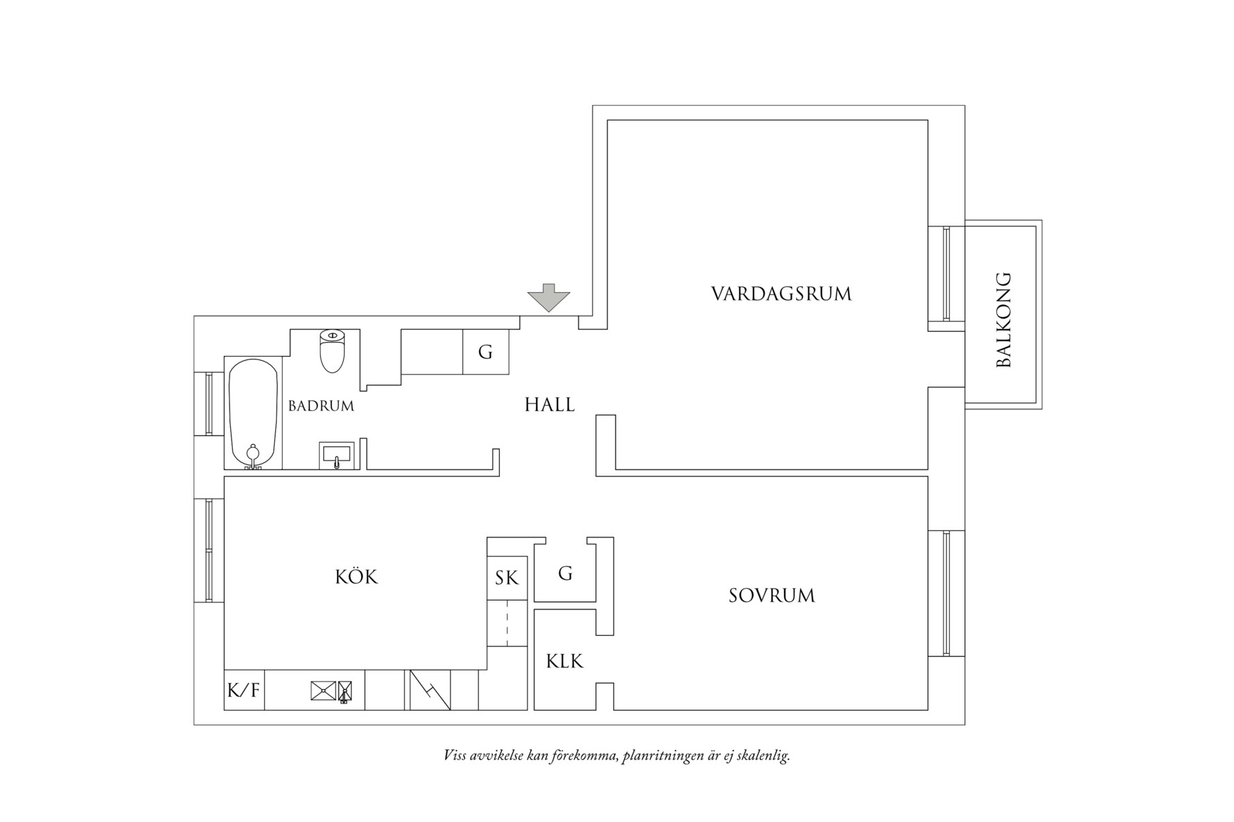 Planritning 1 Fricksgatan 2B