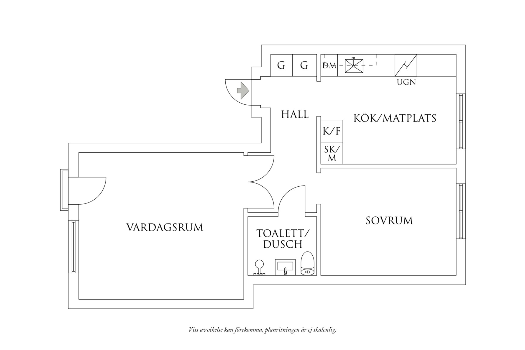 Planritning 1 Fredriksdalsgatan 12A