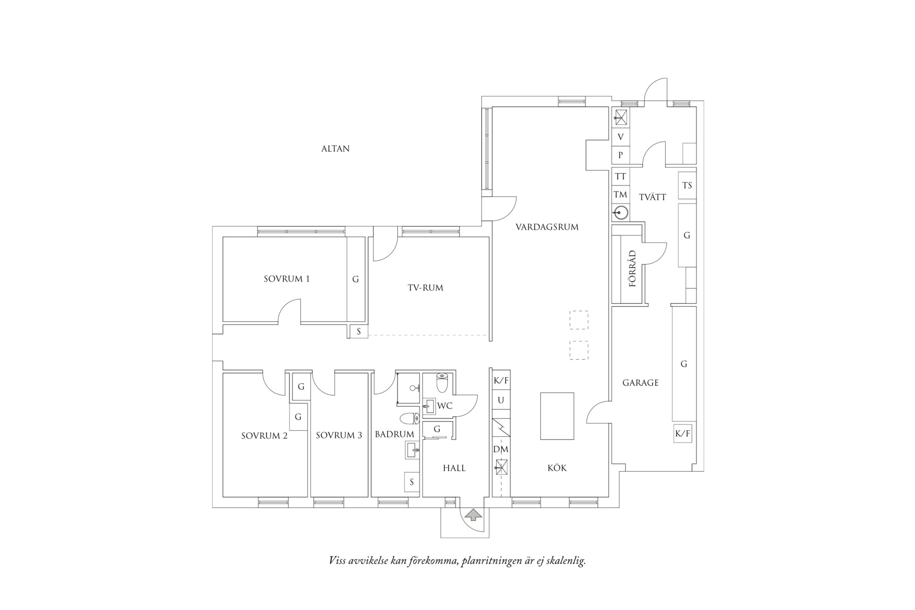 Planritning 1 Valldaängsvägen 20