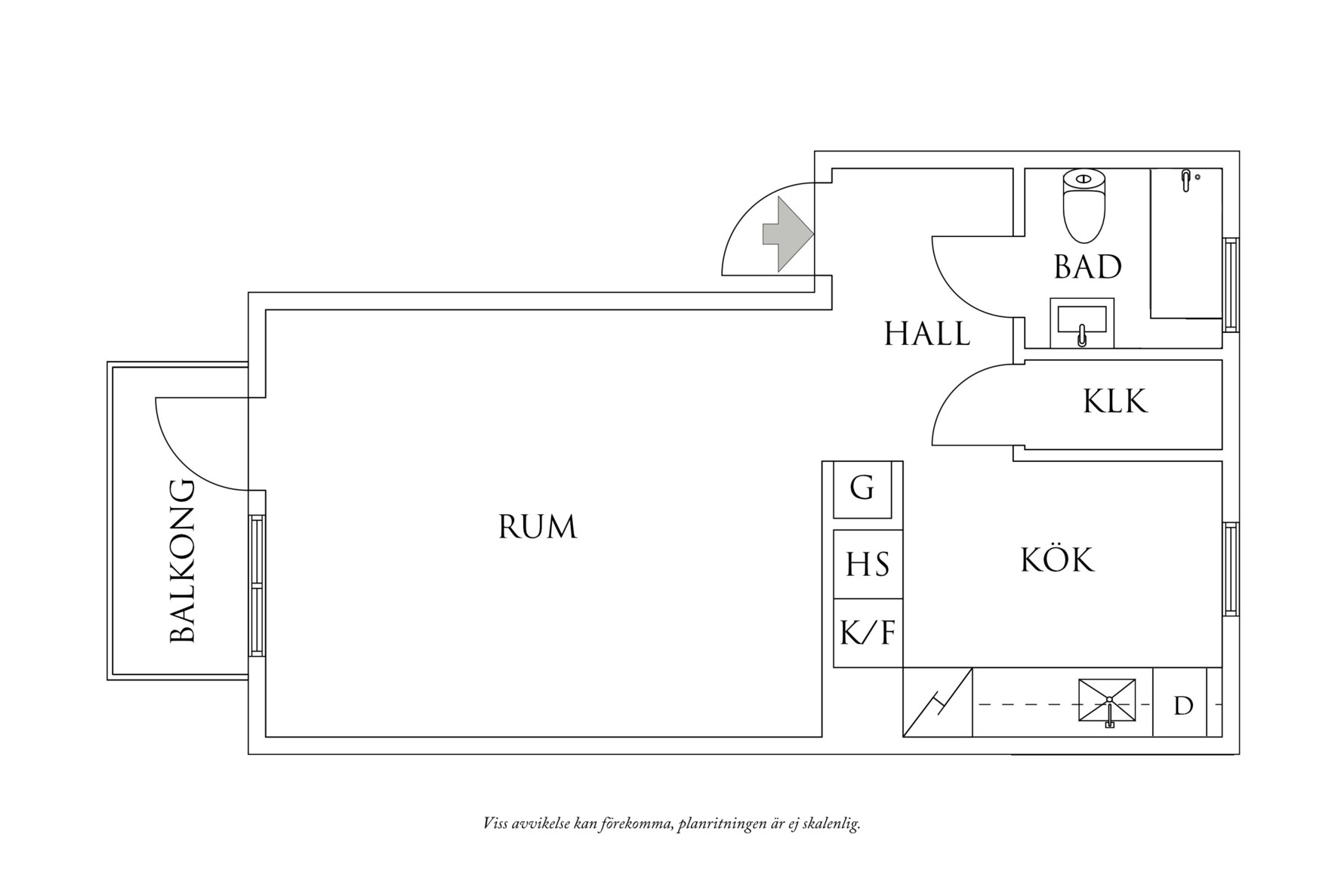 Planritning 1 Carl Larssonsgatan 6B