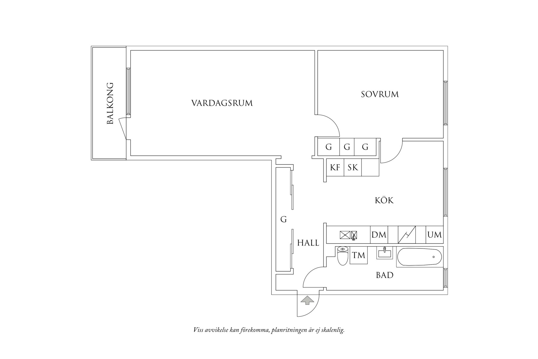 Planritning 1 Pinnharvsgatan 3A