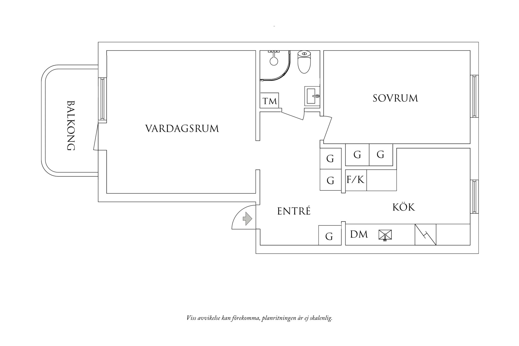Planritning 1 Fredriksdalsgatan 5E
