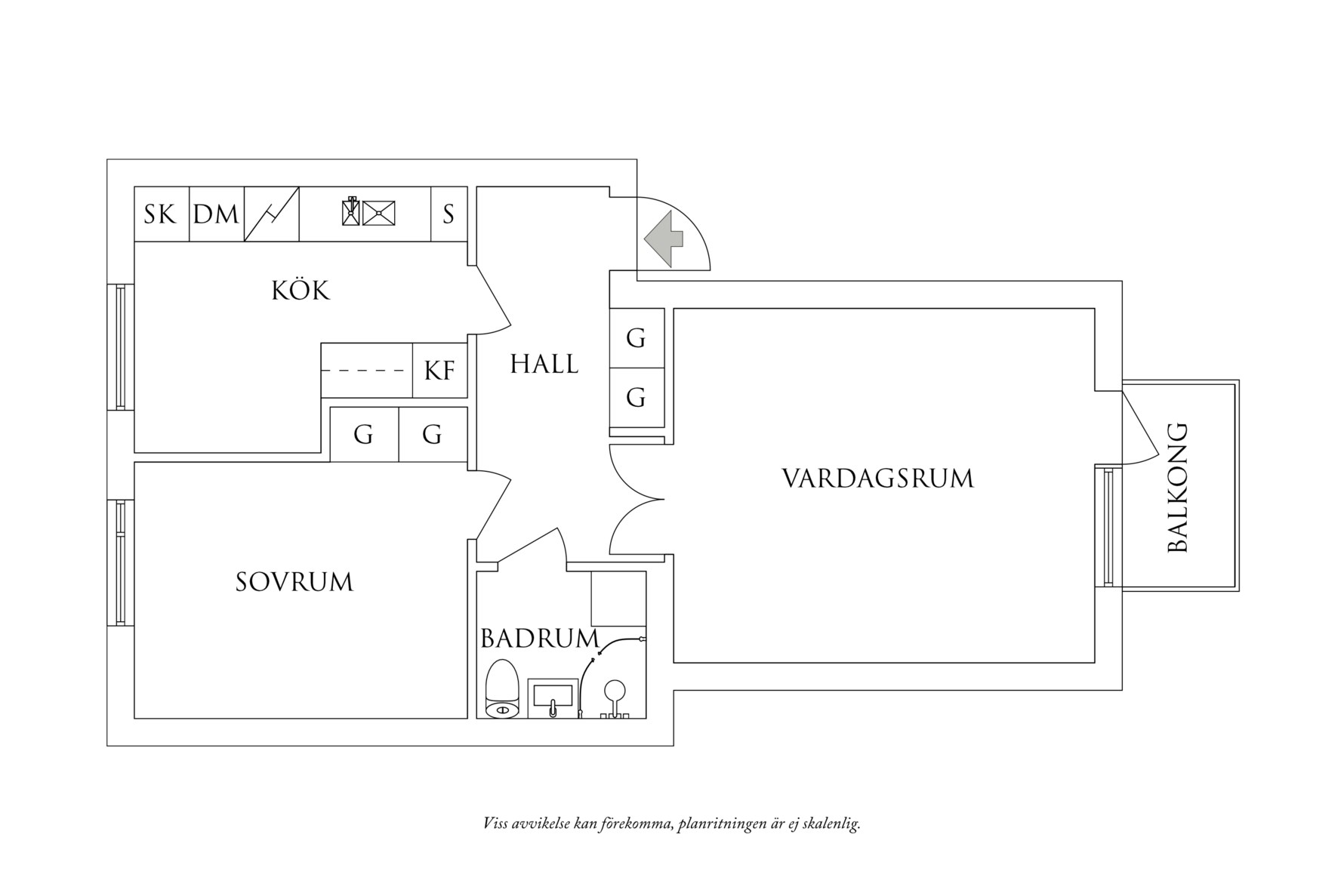 Planritning 1 Fredriksdalsgatan 12B