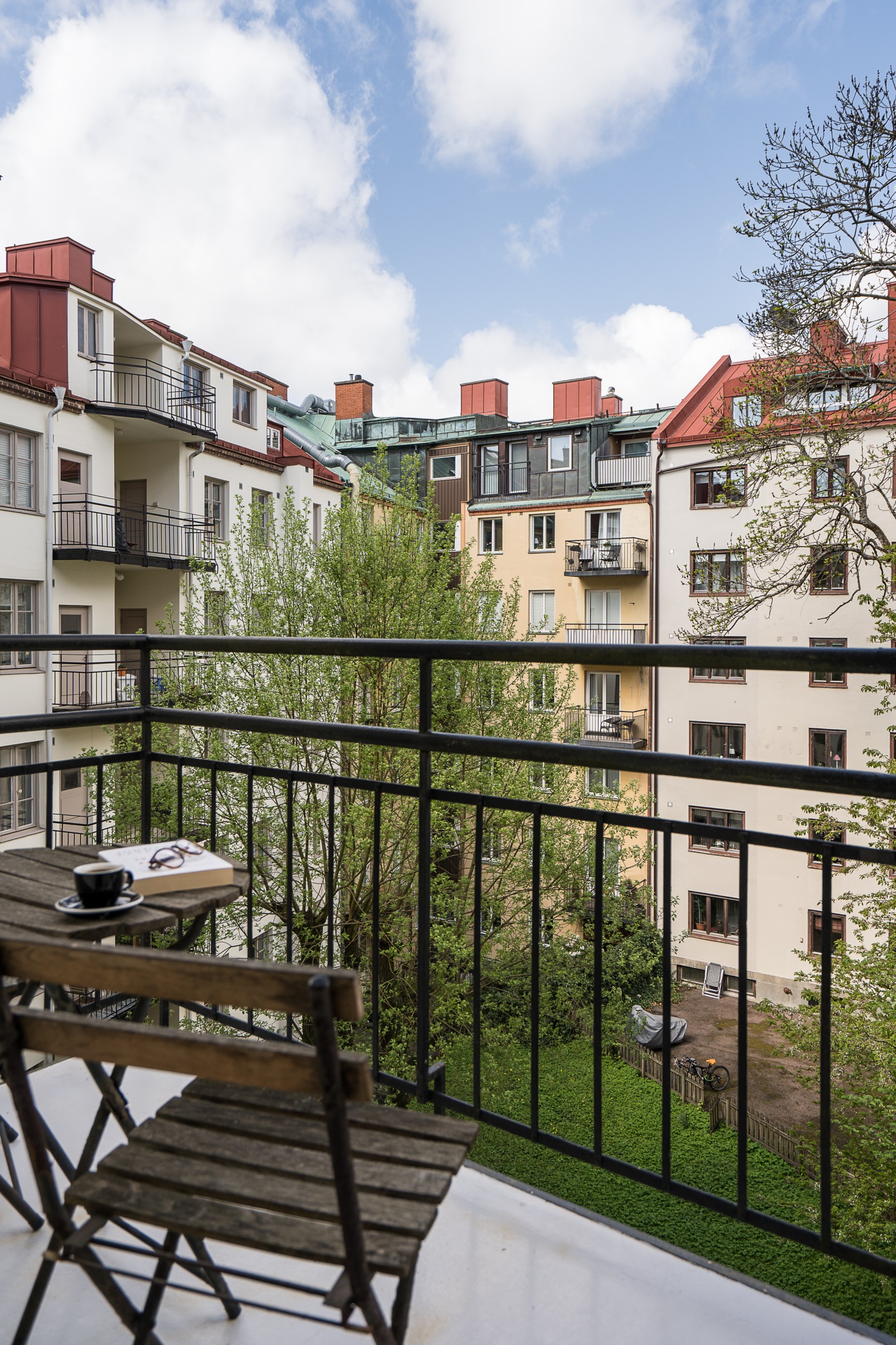 Gemensamma balkonger i trapphuset.