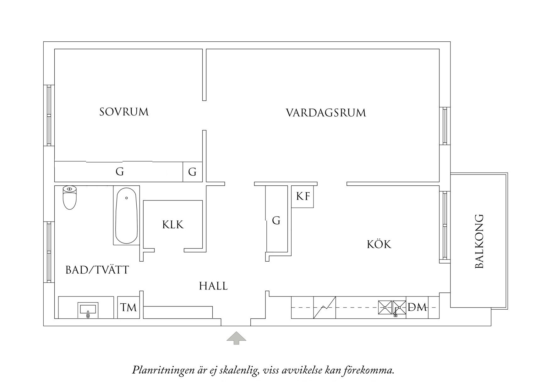 Planritning 1 Östra Skansgatan 8B