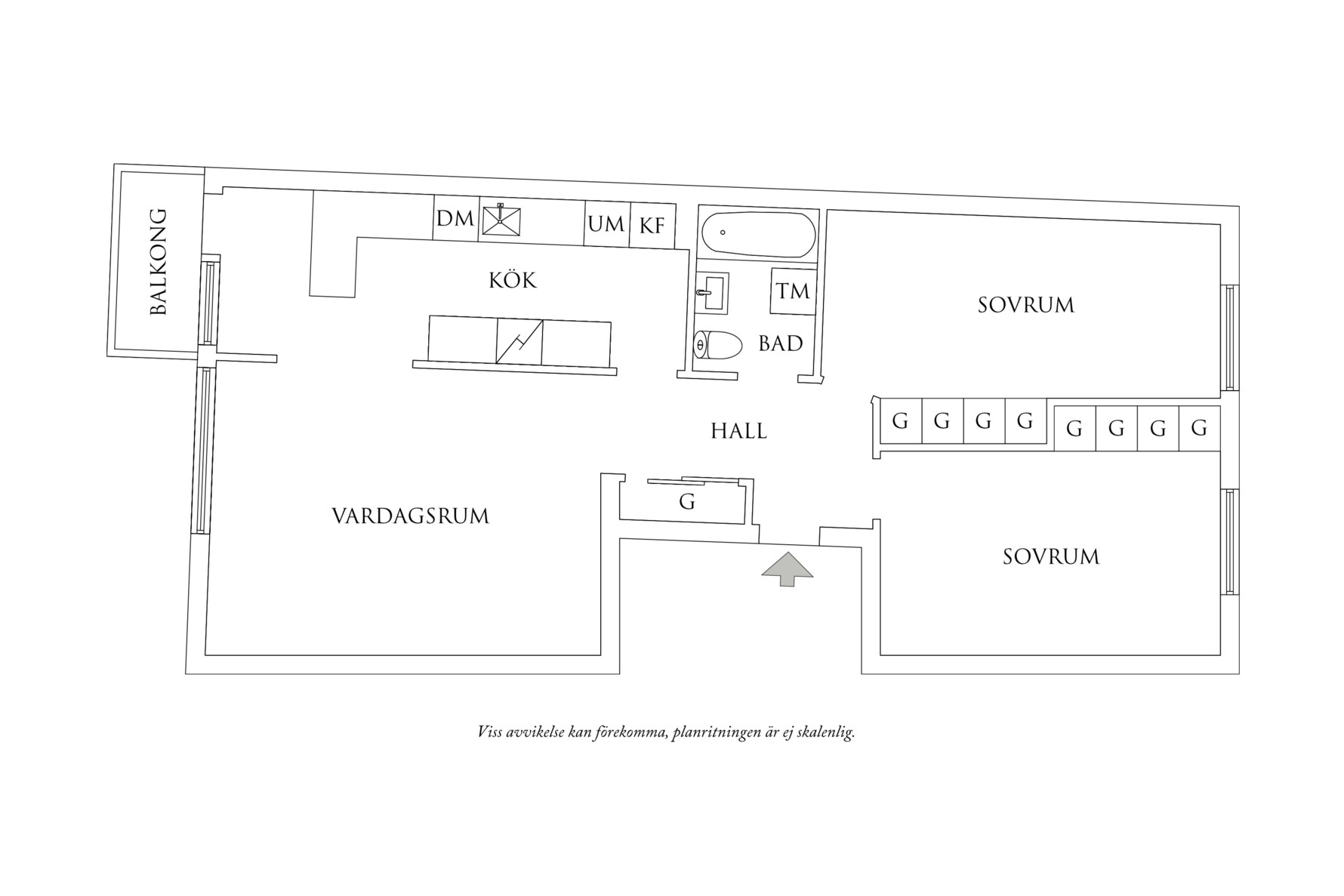 Planritning 1 Gibraltargatan 110