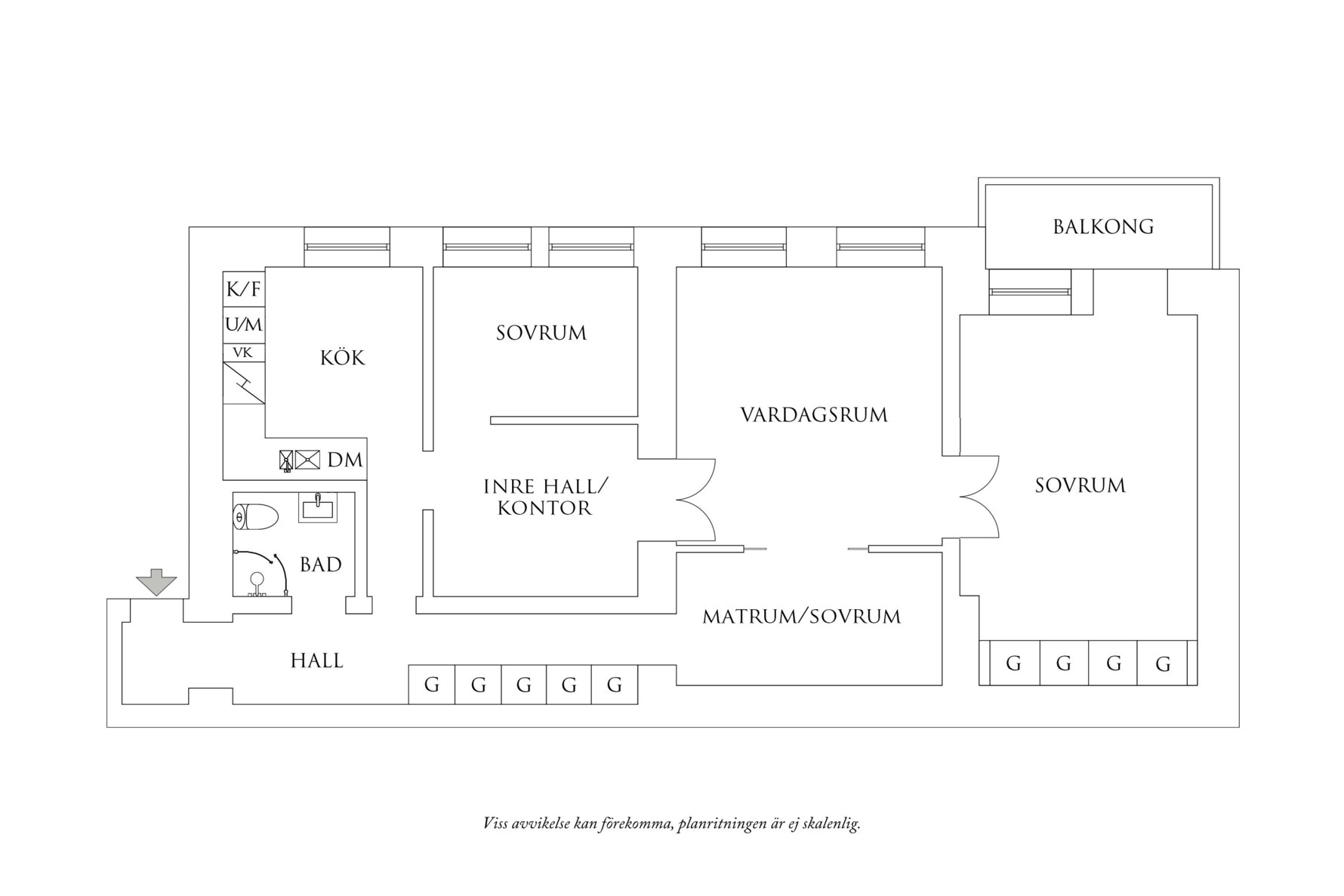 Planritning 1 Vasaplatsen 6B