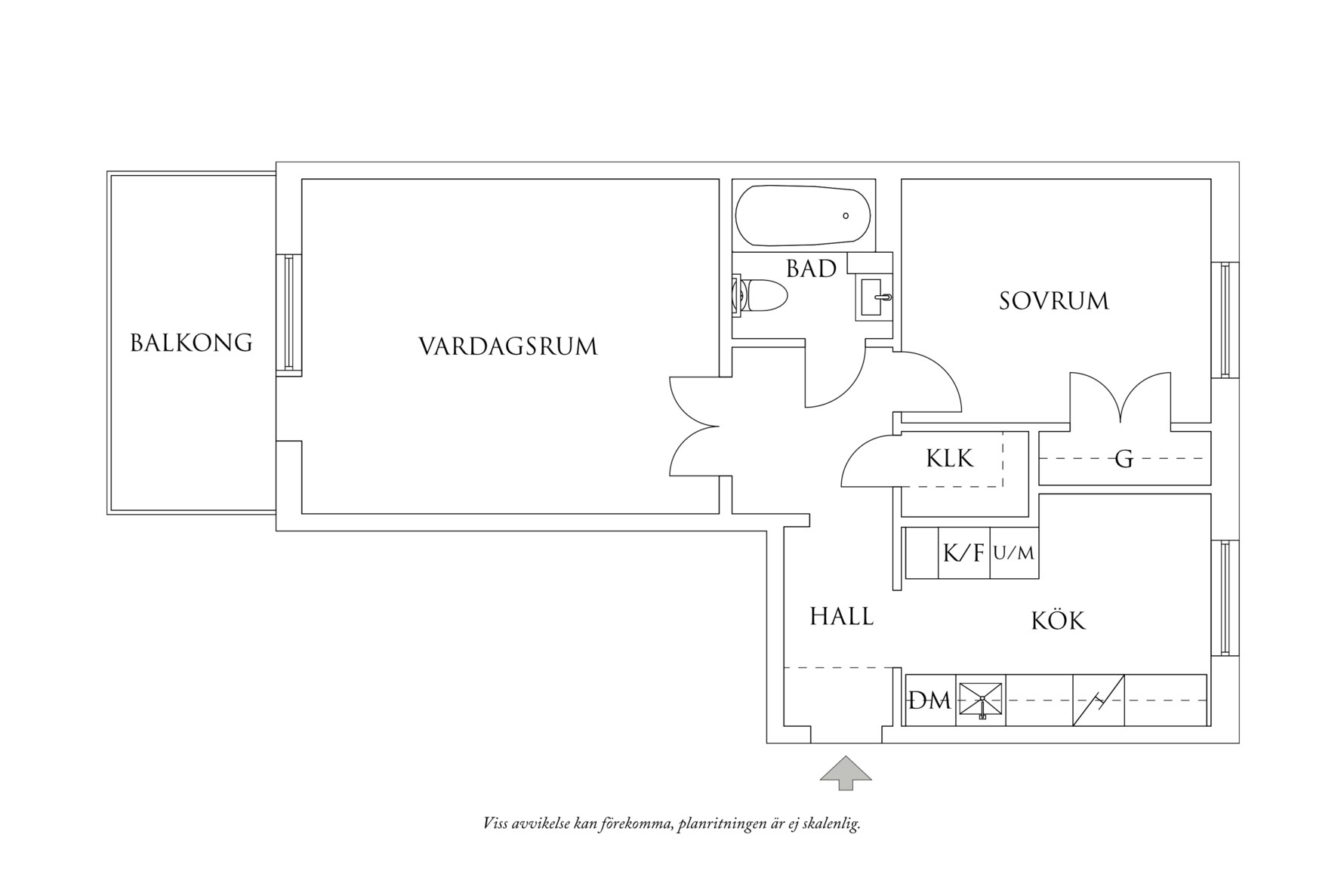Planritning 2 Krokslätts Parkgata 67D