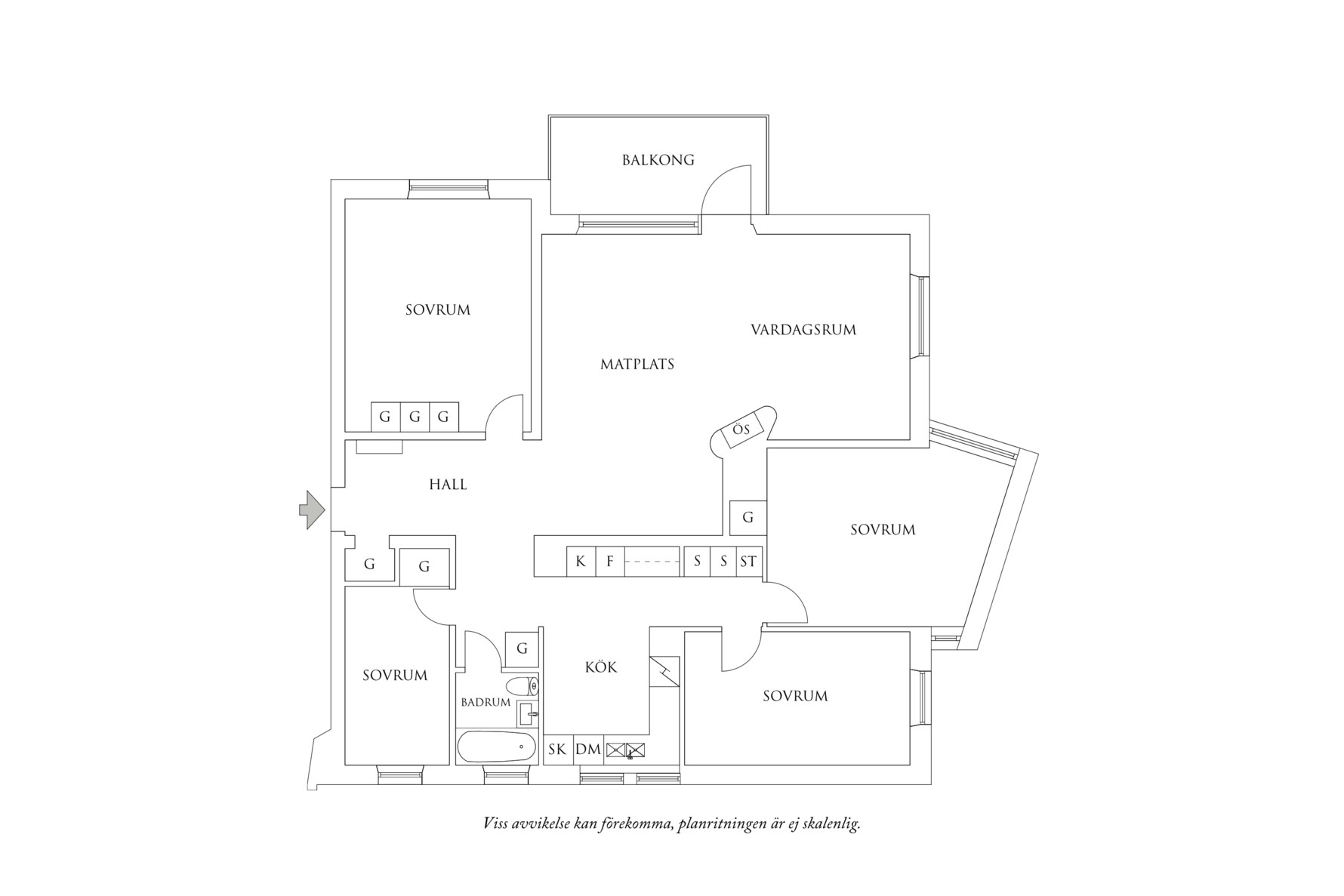 Planritning 1 Kvarngärdesgatan 1A